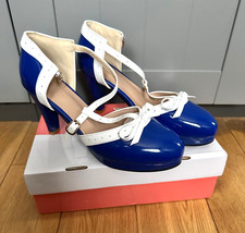 Blue & White Rockabilly heel