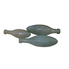 3 x Victorian Glass Torpedo Bottles  1 x 6oz 2 x 10oz  Antique Collectible