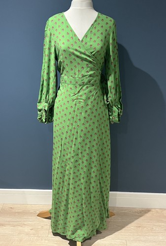 Next green floral wrap maxi - green,