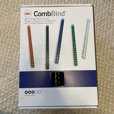 GBC CombBind A4 21 Ring Plastic Binding Combs, Black 50 Office Supplies