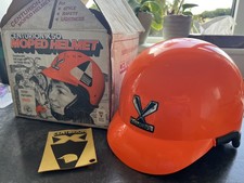 1973 orange Centurion Scooter Vespa Helmet built in peak VGC original box