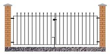 Manroe Ball Top Driveway Gates 2134mm to 3658mm GAP x 915mm H Wrought Iron Metal