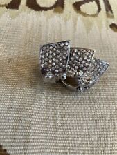 PRE-LOVED VIVIENNE WESTWOOD UNISEX SWAROVSKI CRYSTAL ARMOUR RING SIZE XS