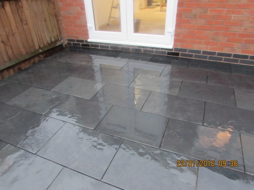 Black slate paving patio - black,