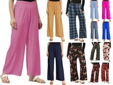 Women's Palazzo Trousers Elasticated Waist Wide-Leg Elegant Designs Comfortable