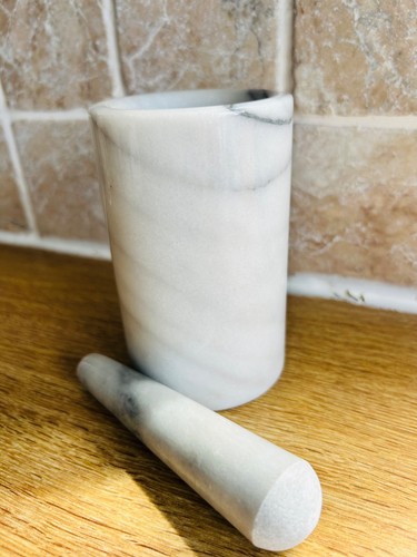 Marble pestle mortar - pestle,
