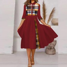 Womens Christmas Plaid Midi