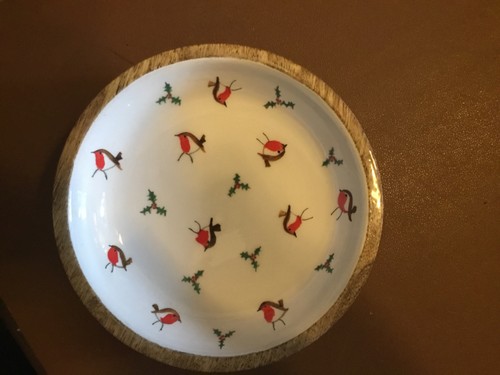 Robin christmas bowl - robin,