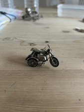 Vintage Silver Miniature Motorbike With Sidecar 800 Hallmarked