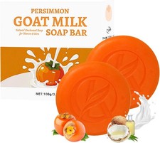 2pcs Persimmon Goat Milk Soap – Handmade Odor Eliminator Bar with Natural Ing