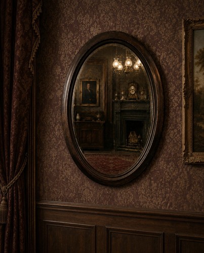 Antique oval wall mirror - antique,