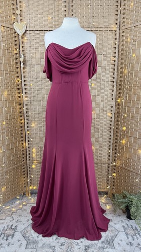 Goddiva burgundy chiffon maxi - burgundy,