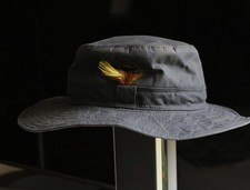 Vintage Wax Bushman Hat Sage Green Feather Size 7 Small