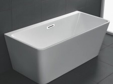 British Baths Redcar 1500 Gloss White Back to Wall Freestanding Bath Half Price!