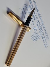 Authentic ST Dupont 1986 gold plated classic fountain pen Boxed 18k Gold Nib.