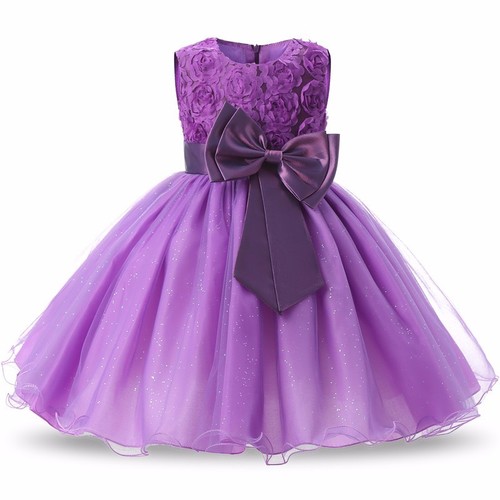Girls party dress rose bow - dress,
