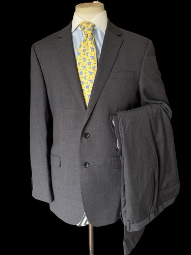 Lewin grey suit 42l - lewin, w34l