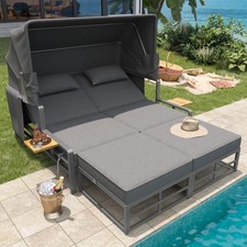 Outdoor Sun Lounger Set Garden