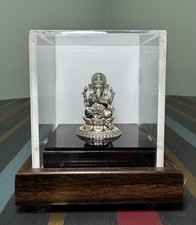 Silver 925 Sterling Puja Ganesha Ganesh Figurine Statue Idol God 