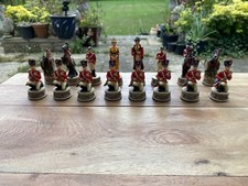 Battle of Waterloo Hand painted Chess set - The Chessmen complete with board