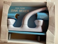 White Dual Flow Sink Mixer Tap NEW BOXED Bathroom Kitchen