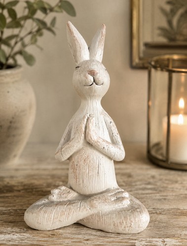 Yoga sitting rabbit ornament - yoga,