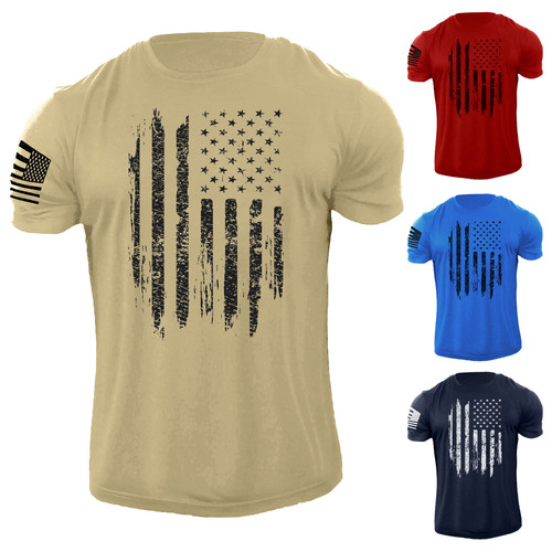 Men distressed usa flag t - men's,