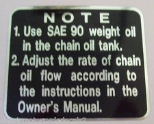 KAWASAKI Z1 900 Z1A 900 CHAIN OILER TANK CAUTION DECAL