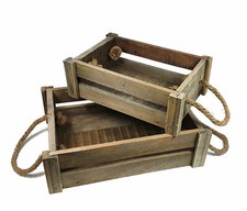 Decorative wooden crates set