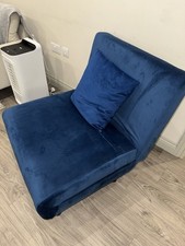 SOFA BED CHAIR BLUE VELVET
