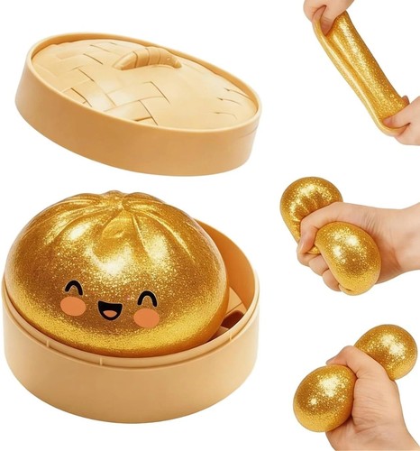 Glitter dumpling squishy toy - glitter,