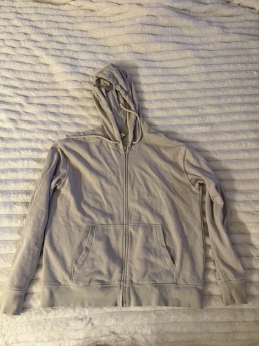 Beige zip hoodie - up, •