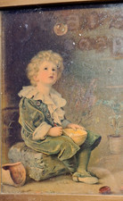 Bubbles, (A Child's World) J E Millais, Pear's Soap Advert, Antique Wooden Frame