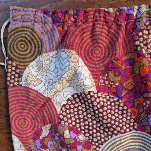 Vintage pair lined curtains - vintage,