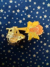 GENUINE HARD ROCK CAFE KRAKOW DAFFODIL TRUMPET BADGE PIN