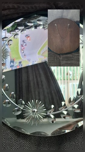 Round art deco 1930s mirror - round,