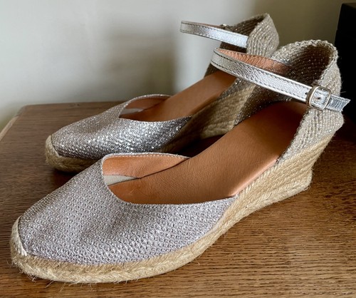 Boden silver espadrille - espadrille, wedge