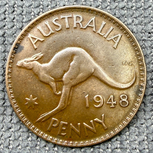 1948 australia one penny - australia, coin
