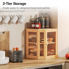 2-Tier Bamboo Corner Bread Bin
