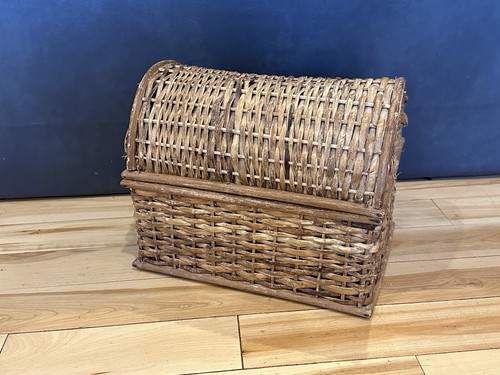 Vintage wicker trunk basket - trunk,