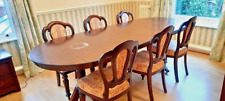 MAHOGANY DINING TABLE AND 6 CHAIRS  2.45M X 1M OR 1.63M X 1M WITHOUT CENTRE LEAF