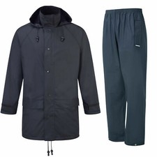 Fort Flex Waterproof Work Jacket & Trousers Navy PU TRICOT Fabric (Sizes S-XXXL)