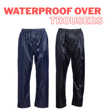 Waterproof Over Trousers Men Women Rain Pant Packaway Fishing Golf Bike Workwear