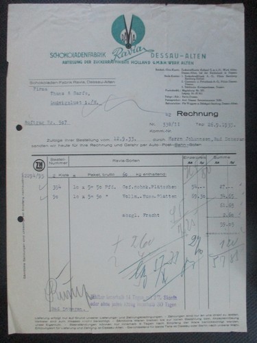 Invoice chocolate - invoice,