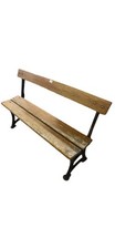 Good Heavy Seasoned Oak Cast Iron Bench Made In Stockport Cheshire.