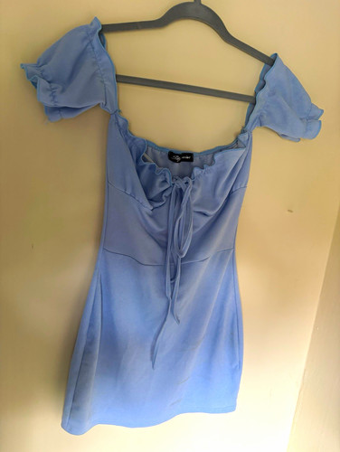 Sinsay blue ruched puff - blue,