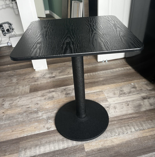 Black square pedestal dining - black,