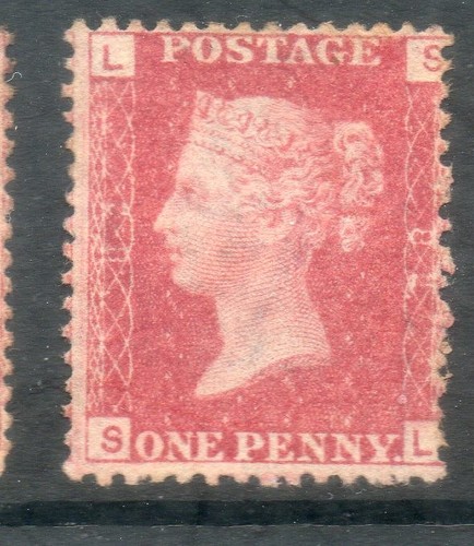 1858 penny red plates - qv,