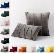 NEW 18" 20" Velvet Plain Soft Cushion Cover Throw Pillow Cases Sofa Home Decor