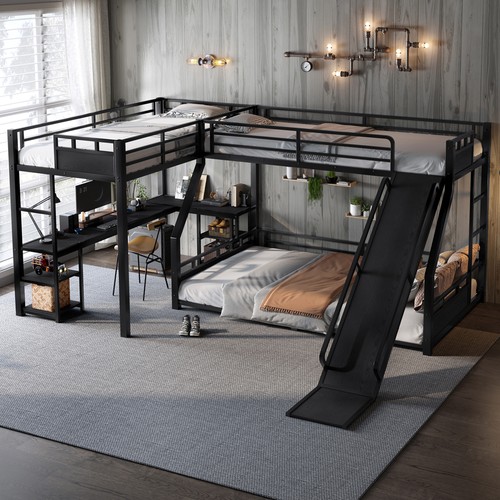Shaped metal triple - metal, bed